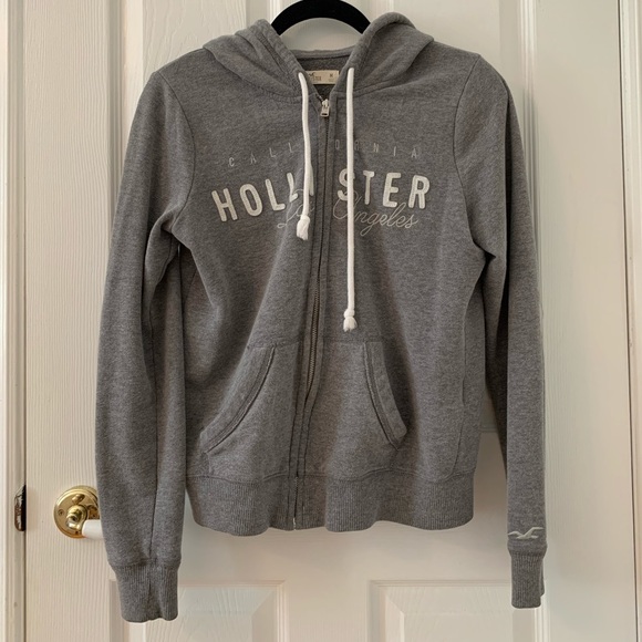 Hollister, Grey, Full-Zip Hoodie - Picture 1 of 6